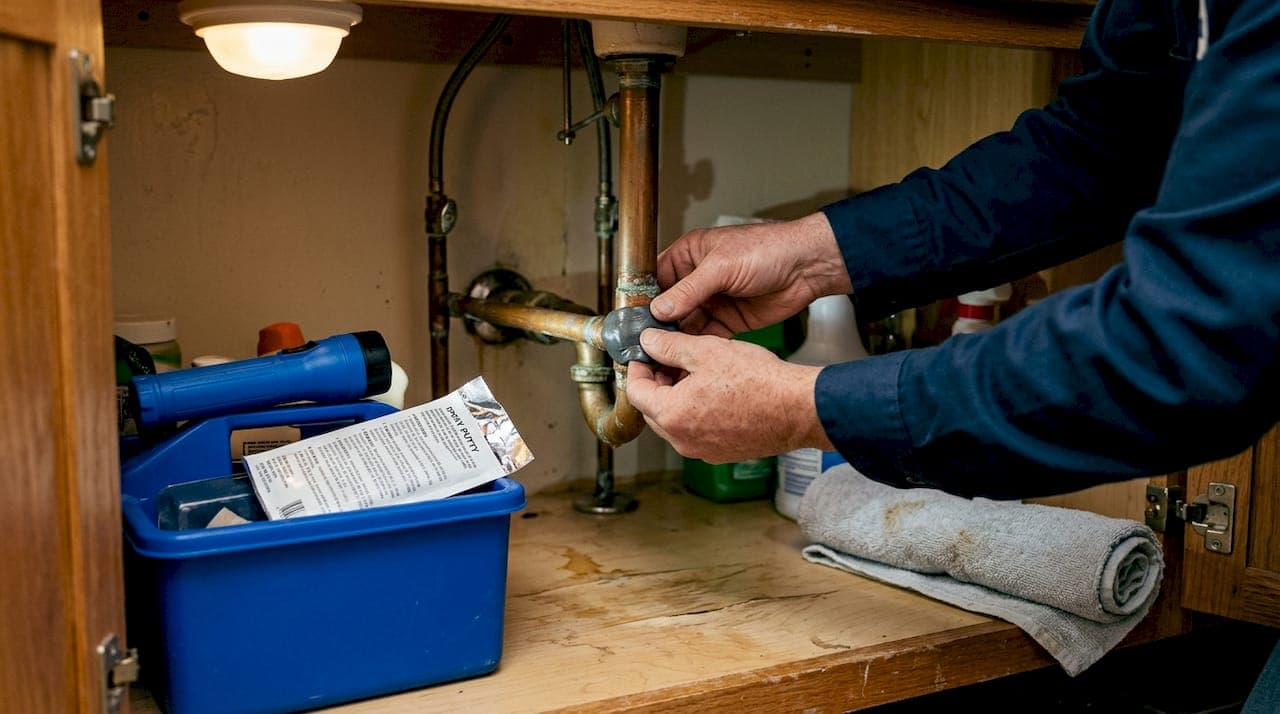 Temporary Fix for a Leaking Pipe at Home